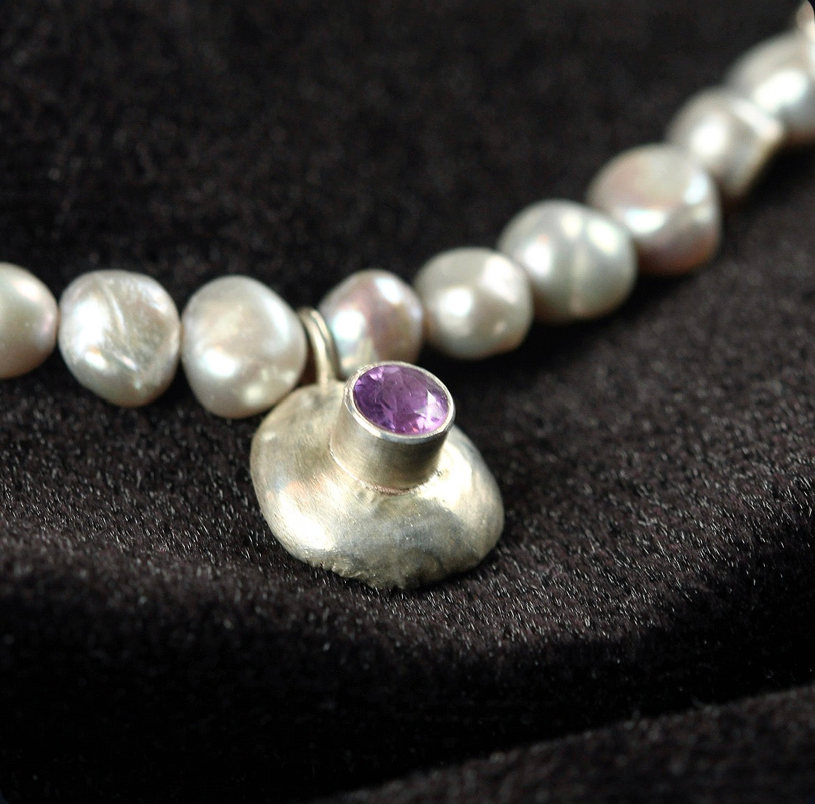 Amethyst & Gray Pearls