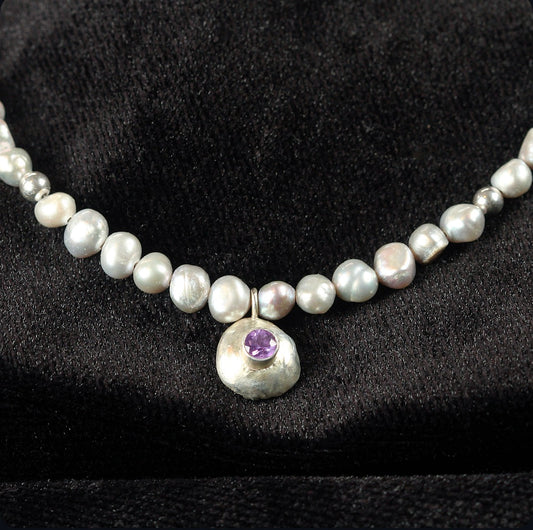 Amethyst & Gray Pearls