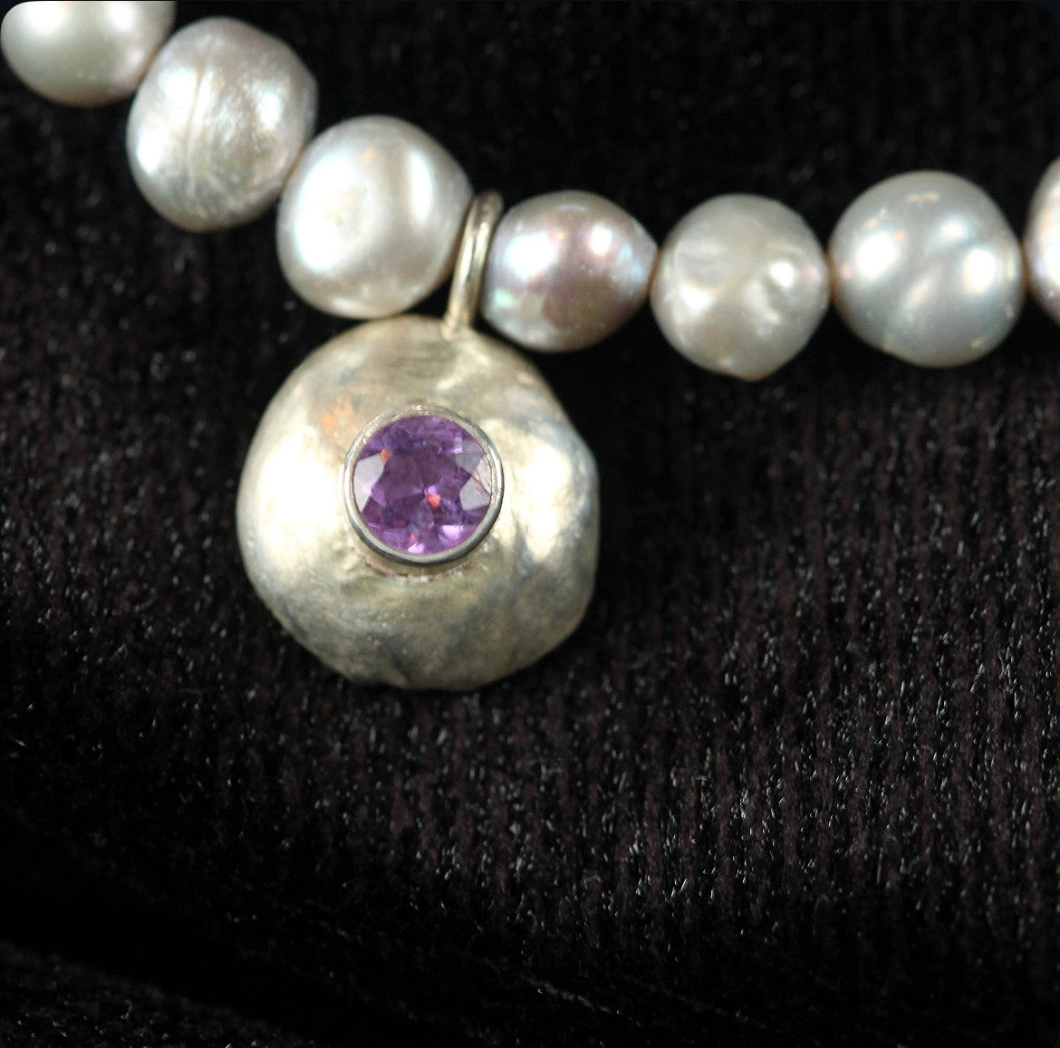 Amethyst & Gray Pearls