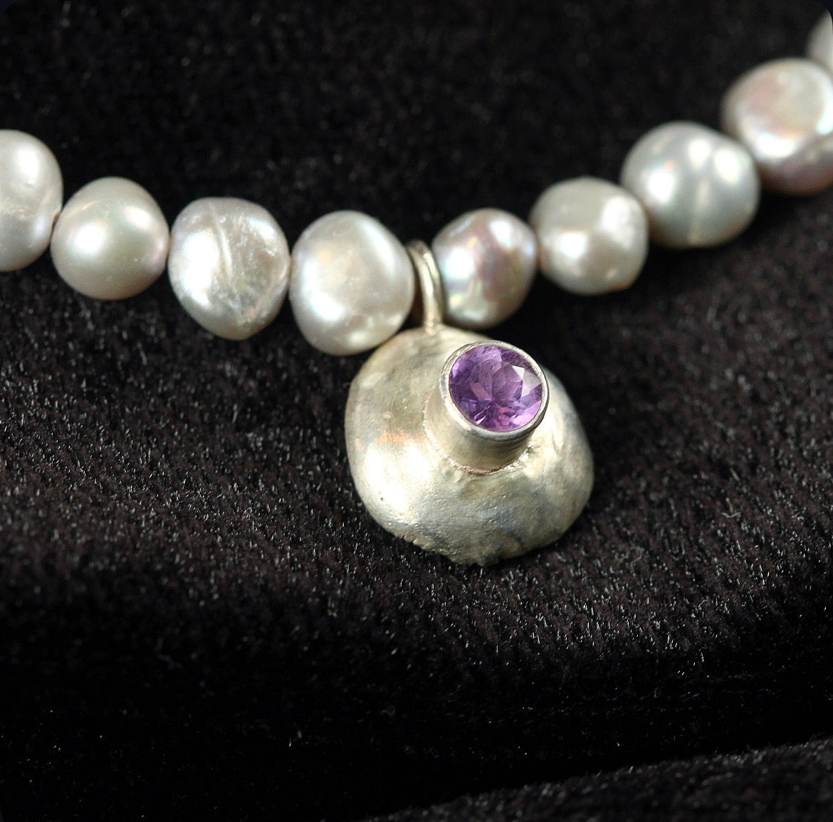 Amethyst & Gray Pearls