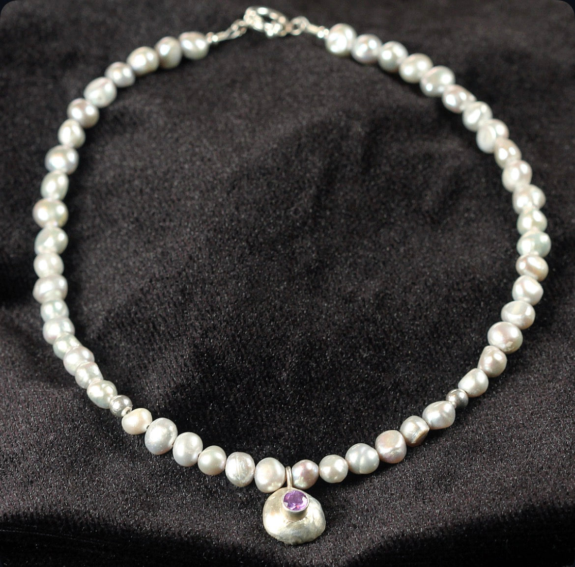 Amethyst & Gray Pearls