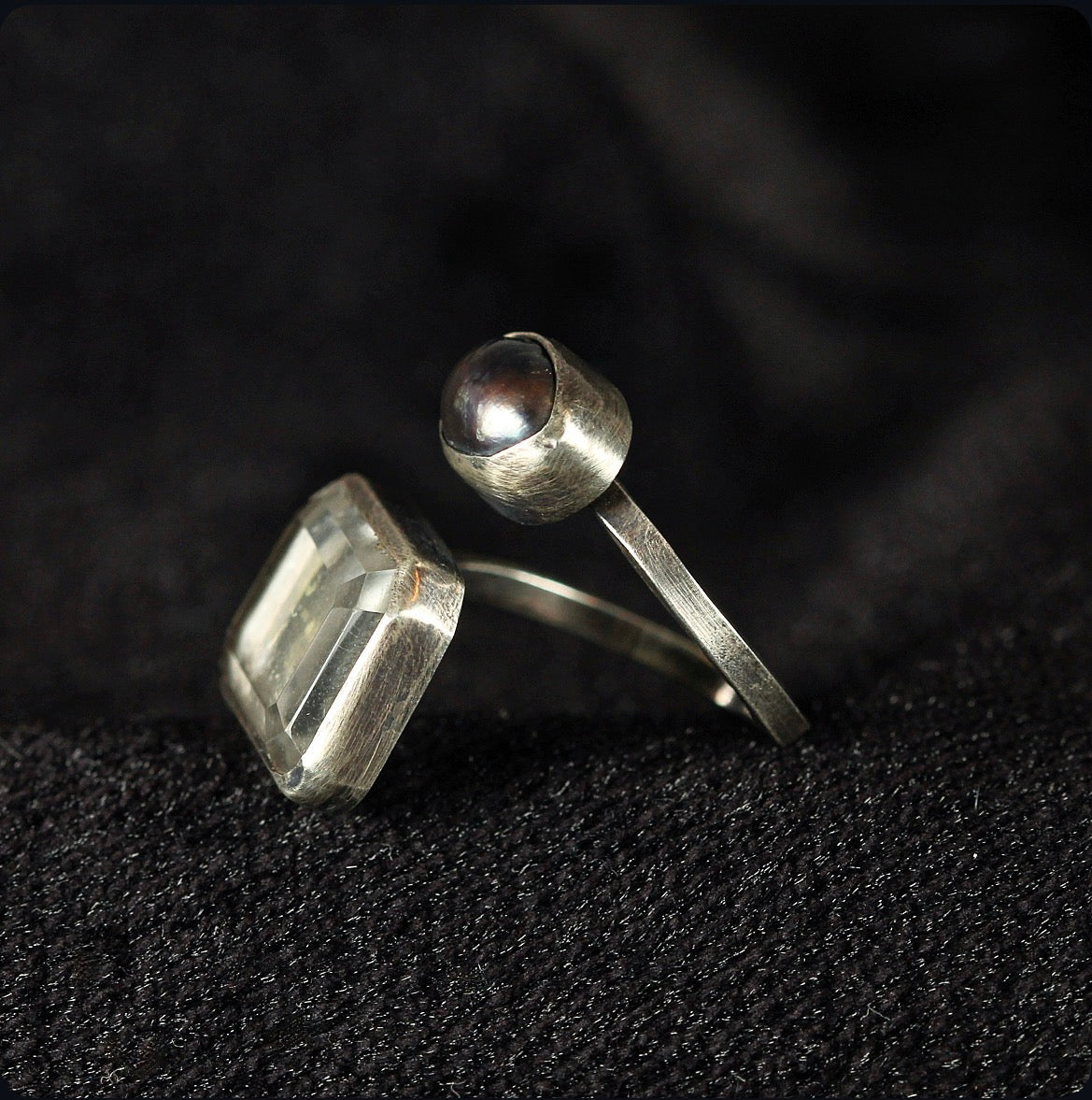 Black Pearl + Clear Quartz