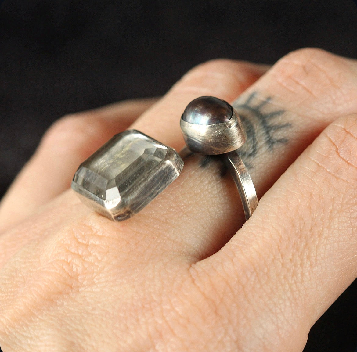Black Pearl + Clear Quartz
