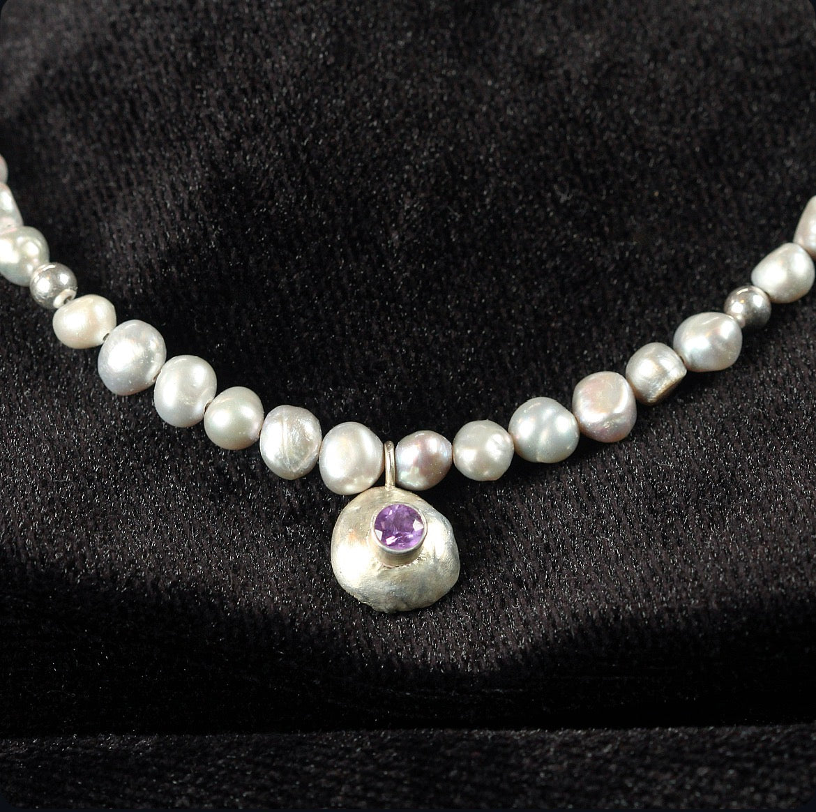 Amethyst & Gray Pearls