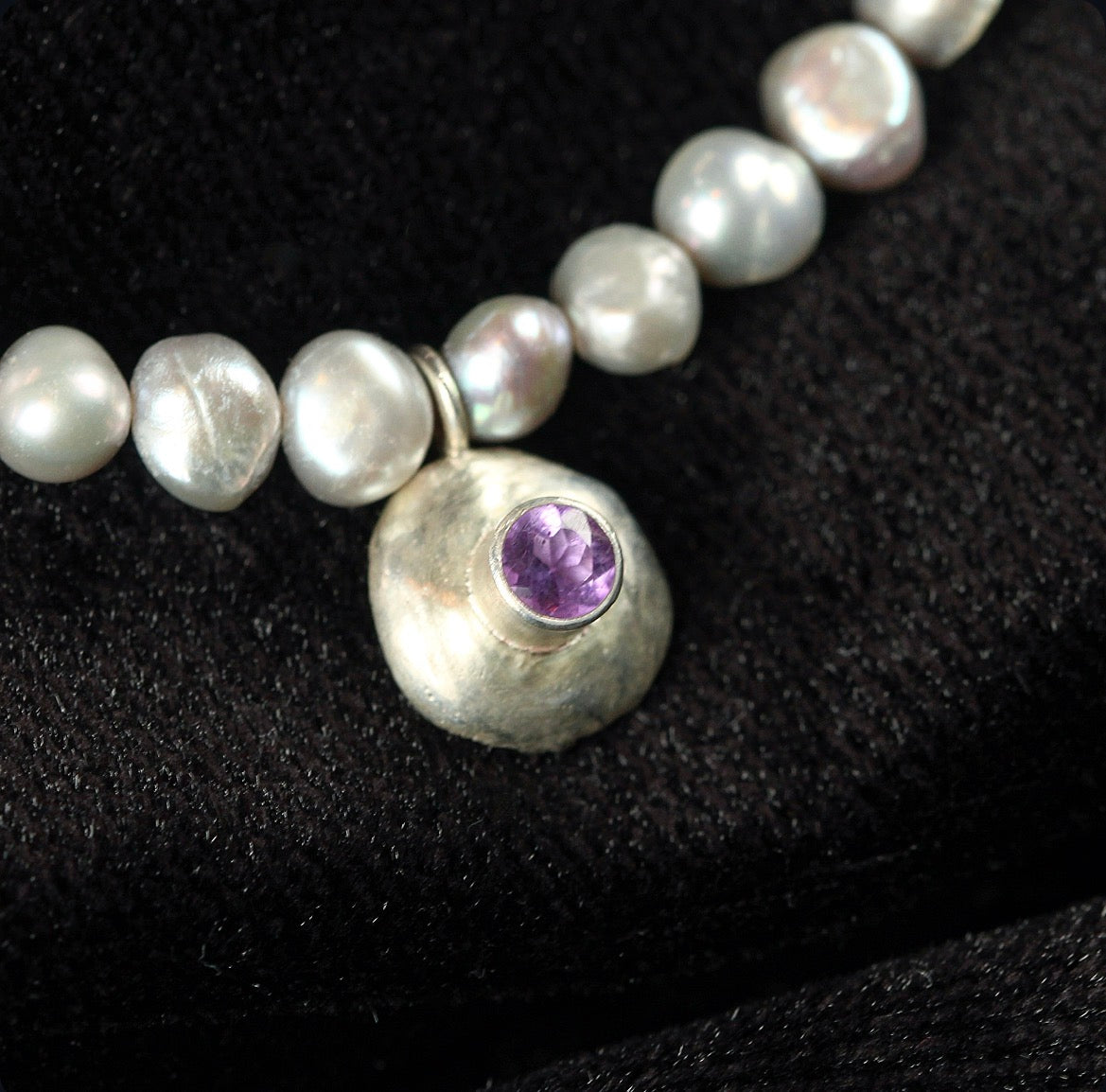 Amethyst & Gray Pearls